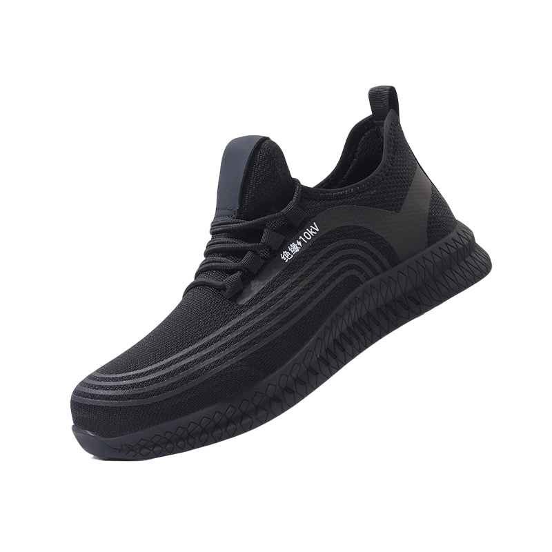 10kV Insulated Electrician Safety Shoes, Breathable Flyknit Upper, SRA Anti-Slip Waterproof Oil-Resistant Work Shoes