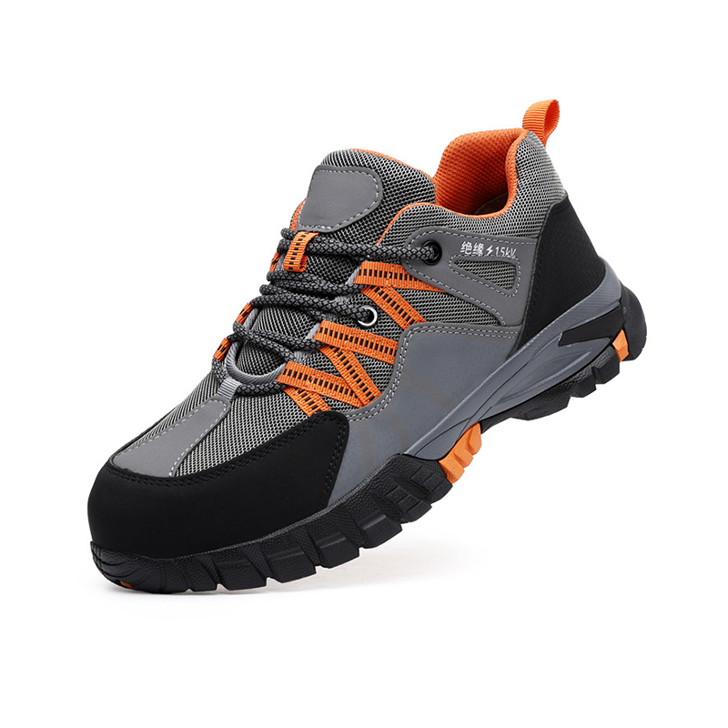 15kV Insulated Electrician Safety Shoes, Anti Smash Anti Puncture Hiking Style Work Shoes, Breathable Cushioned Anti Slip Rubber Sole