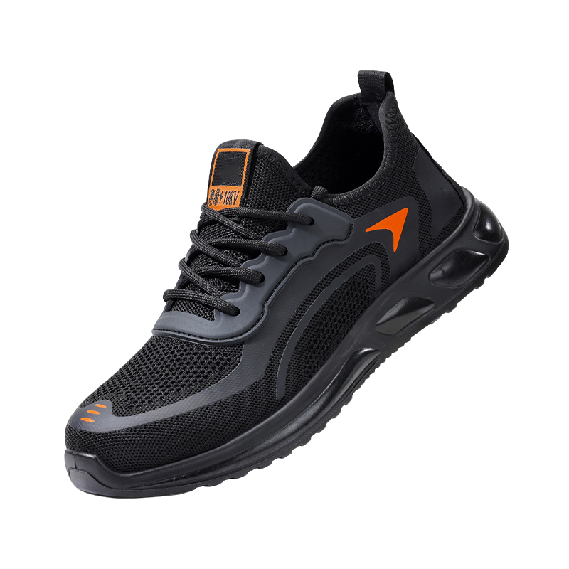 10kV Insulated Electrician Safety Shoes, Lightweight Flyknit Anti Smash Anti Puncture Work Shoes, Breathable Anti Slip Solid Outsole