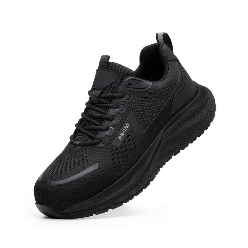 15KV Insulated Safety Shoes, Lightweight Soft Anti Smash Anti Puncture Breathable Flyknit Mesh Electrician Work Shoes
